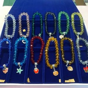 Set of 12 Acrylic stretch bracelets